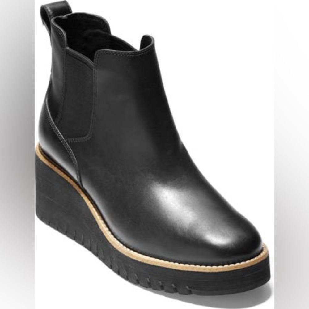 COLE HAAN ZERO GRAND WATERPROOF CITY WEDGE BOOTIE 9.5